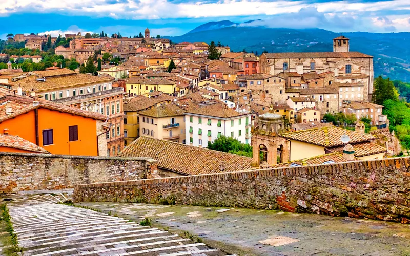 Scorcio del centro storico di Perugia dall'Hotel